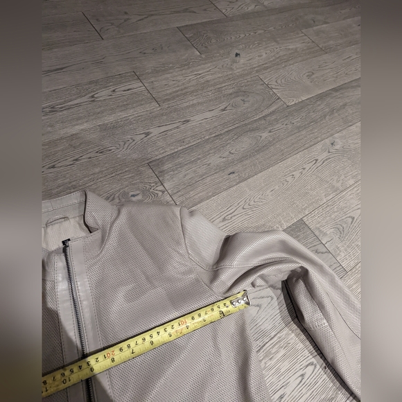 Maceoo Italian Leather Jacket Taupe Color - Picture 10 of 12